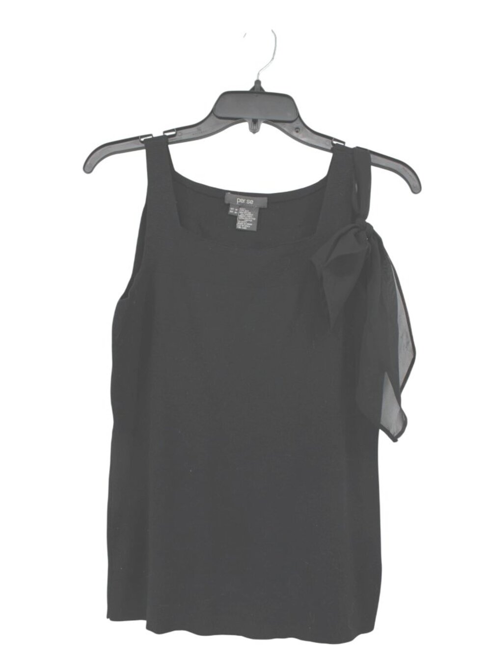 Per Se Ladies Sleeveless Sweater Chiffon Bow Medium 94670 Silk Blend